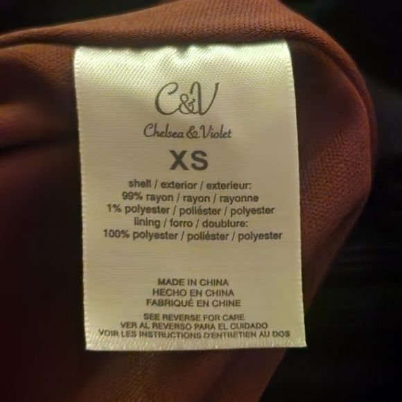 XS Chelsea & Violet Long Sleeve Floral Mini Dress - Picture 6 of 6